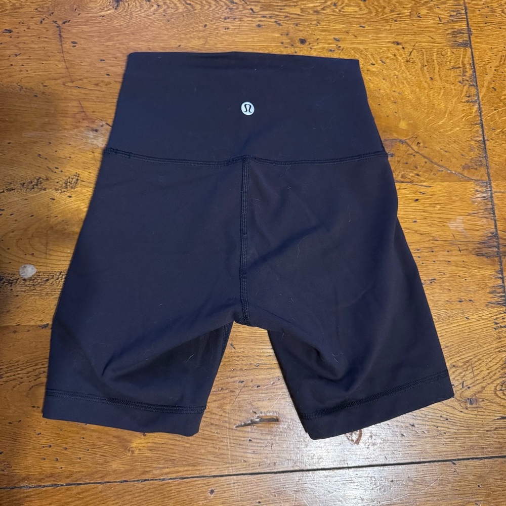 lululemon athletica Black High-Rise Bike Shorts with Logo